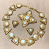 Yves Saint Laurent Pearl Triangle vintage clip on earrings - The Hirst Collection