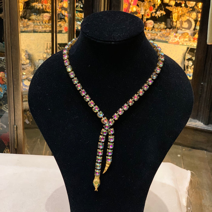 Askew London Snake Necklace with rainbow glass - The Hirst Collection