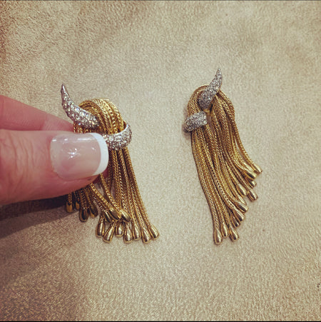 Tassel Gold Vintage earrings by Boucher - The Hirst Collection