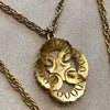 Trifari vintage gold Pendant double chain necklace - The Hirst Collection