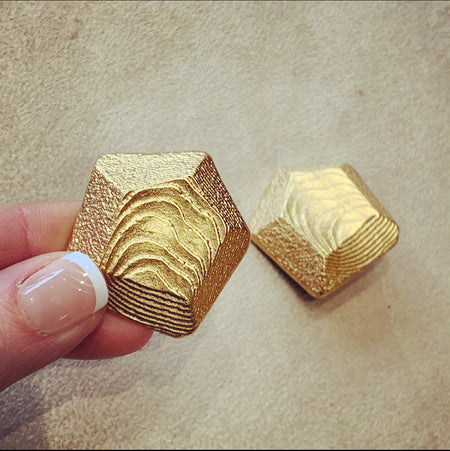 Yves Saint Laurent Gold Pentagon Clip On earrings - The Hirst Collection