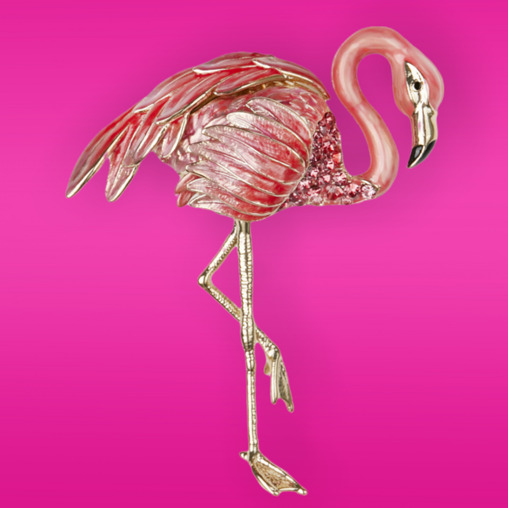 LC Lauren Conrad Vtg Flamingo Brooch