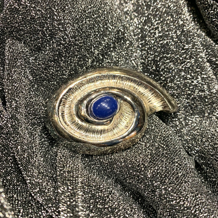 Givenchy Vintage brooch in silver and lapis blue - The Hirst Collection