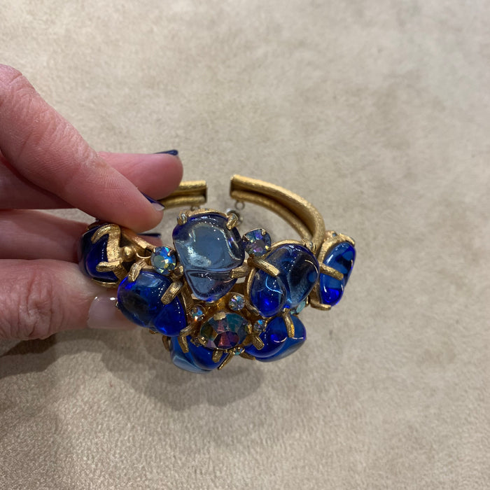 Poured Glass vivid blue vintage bracelet - The Hirst Collection