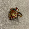 Coral ring with multi stones in gold plated silver - The Hirst Collection