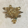 Kirks Folly Turtle Flower Brooch Enamel Pave Stone - The Hirst Collection