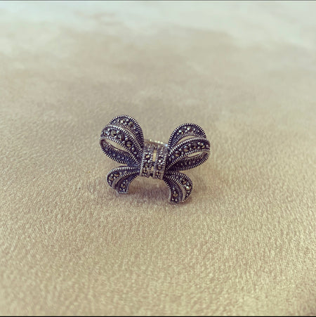 Bow ring in Silver Marcasite - The Hirst Collection