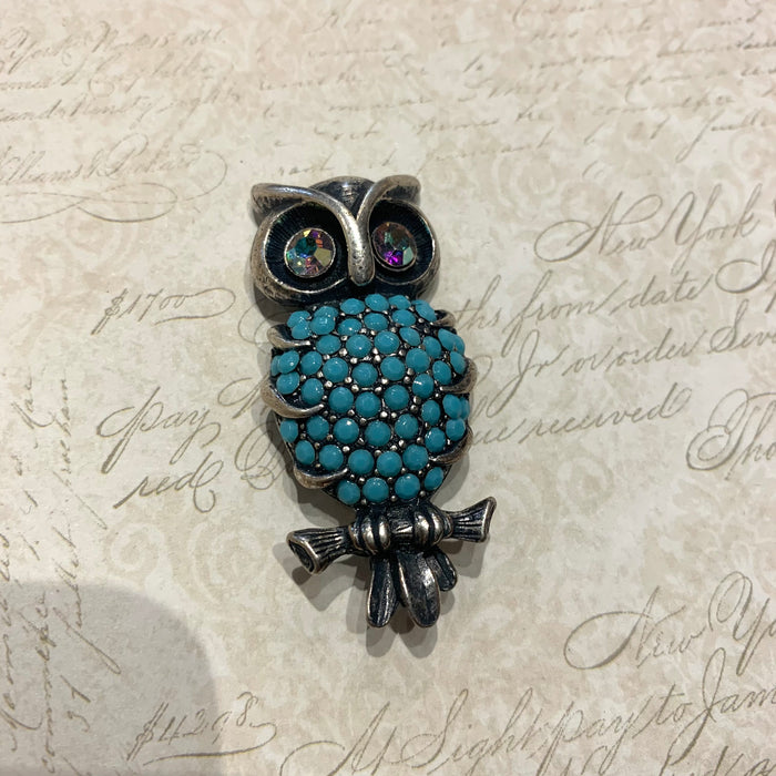 Turquoise owl brooch by Butler and Wilson - The Hirst Collection