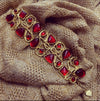 Dolce Vita vintage Gold Red Glass statement Bracelet - The Hirst Collection