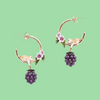Blackberry and Mouse Hoop earrings - The Hirst Collection