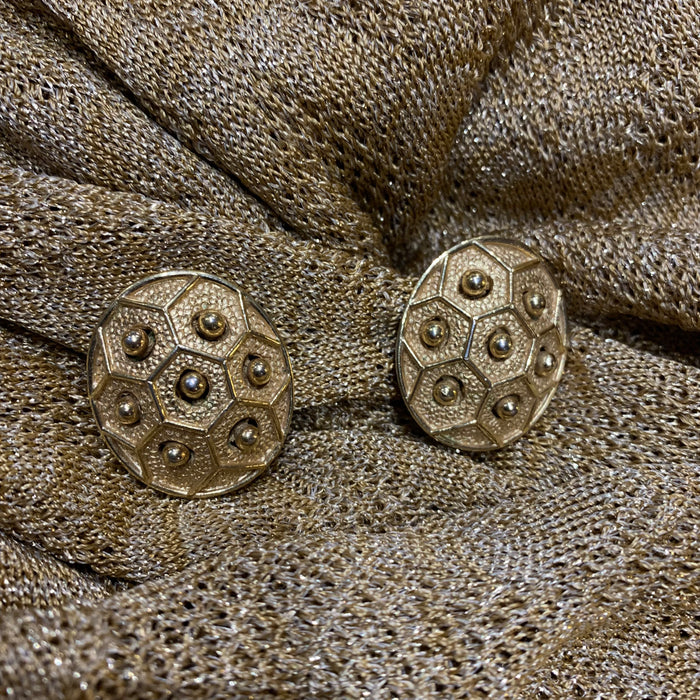 Christian Dior Gold Oval Tortoise shell motif vintage earrings