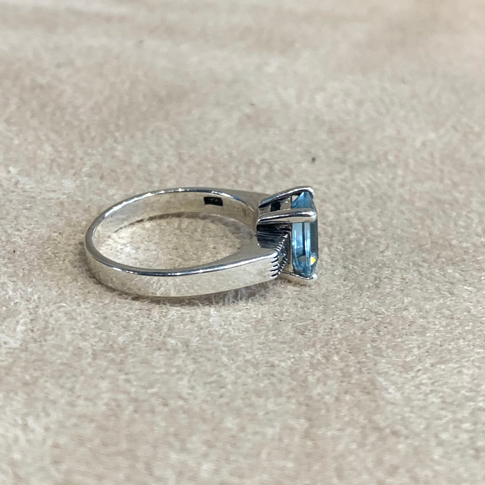 The Countess Solitaire ring in Blue Topaz - The Hirst Collection