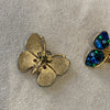 Blue butterfly vintage French clip on earrings - The Hirst Collection