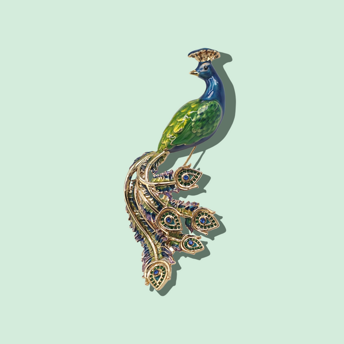 Peacock brooch by Bill Skinner