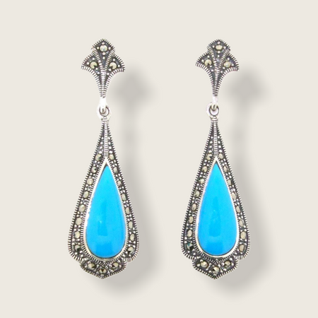 Tear Drop Turquoise Blue Earrings - The Hirst Collection