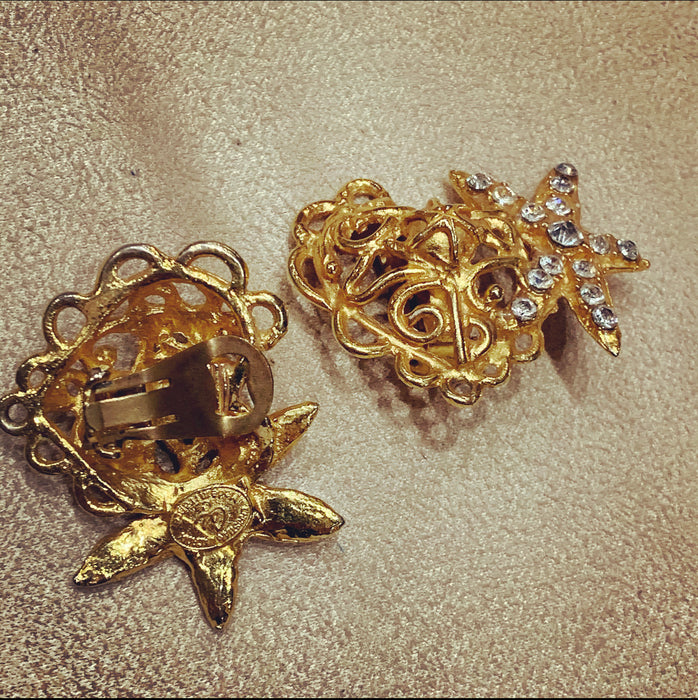 Christian Lacroix vintage heart star earrings - The Hirst Collection