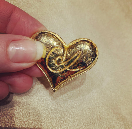 Christian Lacroix Gold Heart brooch - The Hirst Collection