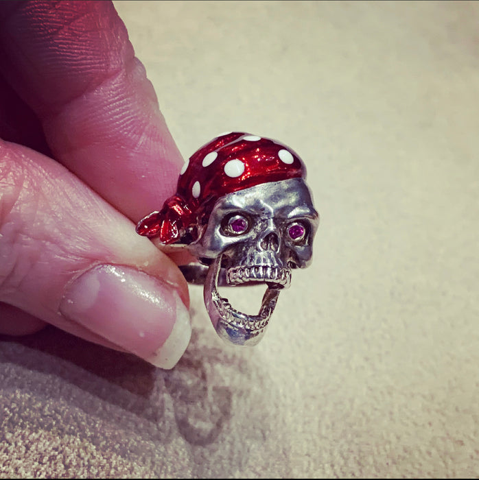 Deakin and Francis Silver Pirate Skull Ring - The Hirst Collection