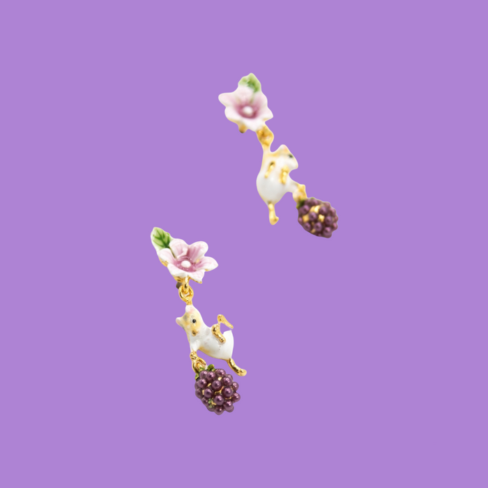 Blackberry mouse drop earrings by Bill Skinner - The Hirst Collection