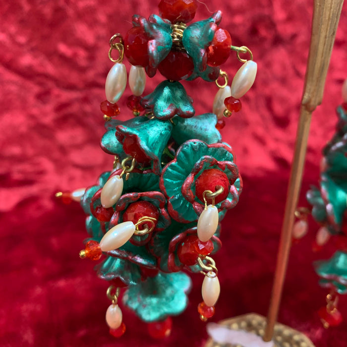 Christmas flowers statement earrings - The Hirst Collection