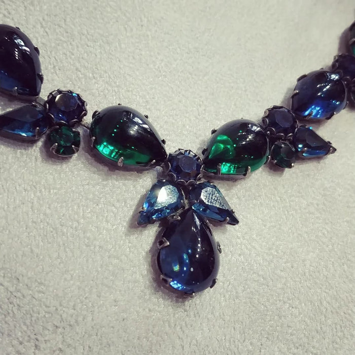 Vintage Regency Green Blue Necklace