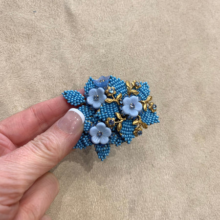 Stanley Hagler Blue Flower Brooch - The Hirst Collection