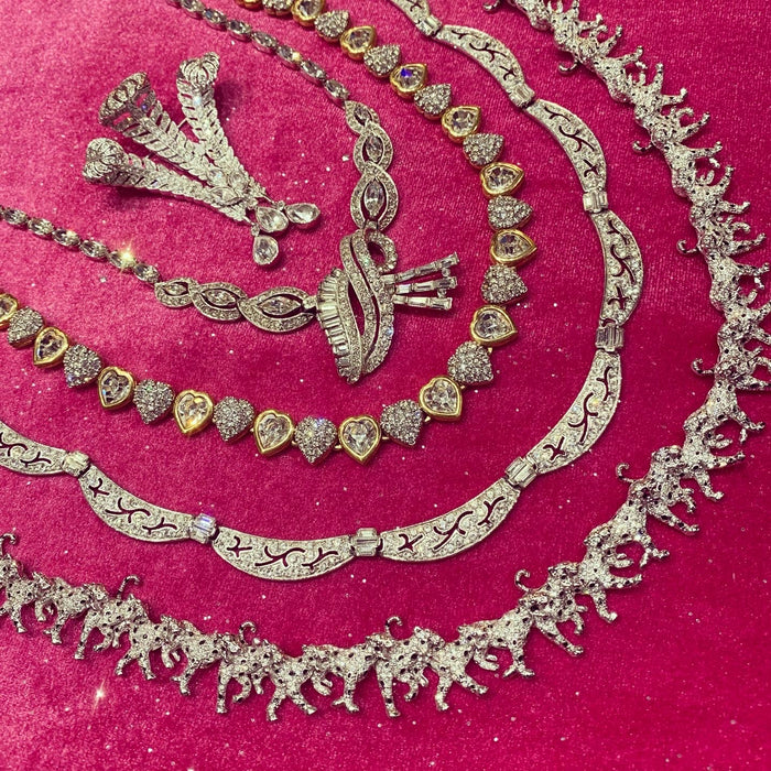 Mitchel Maer Crystal Necklace Bridal Vintage Wedding - The Hirst Collection