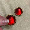 Yves Saint Laurent Red Round clip on earrings - The Hirst Collection