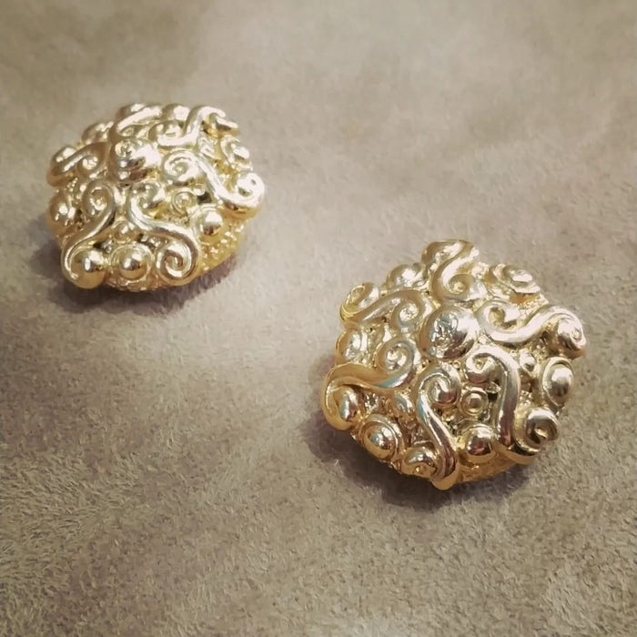 Jacky De G Chunky Round Vintage  Clip on earrings