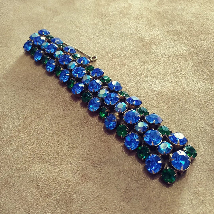 Regency Bracelet in Blue and Green Glass