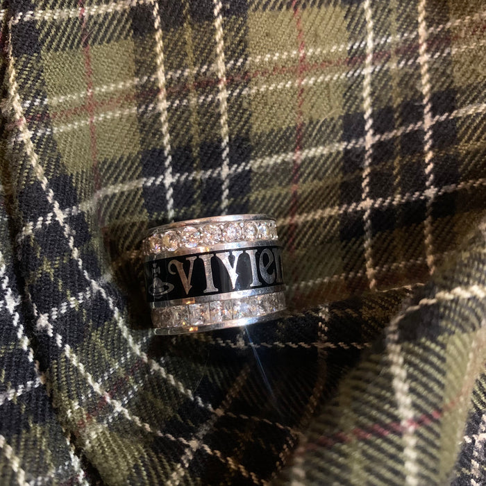 Vivienne Westwood wide crystal ring