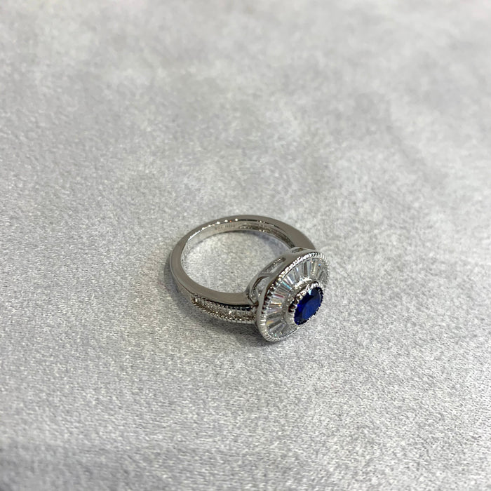 Art Deco Ring Sapphire Blue Baguette - The Hirst Collection