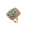 Art Deco Emerald Crystal gold ring by Bill Skinner - The Hirst Collection