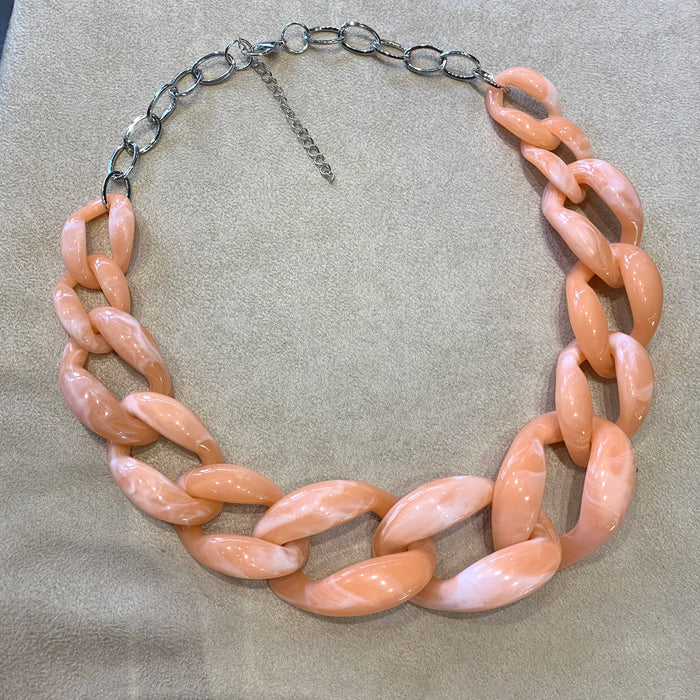 Peach Acrylic chain necklace - The Hirst Collection