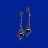 Sapphire Blue Art Deco Spear Earrings in Silver and Marcasite - The Hirst Collection