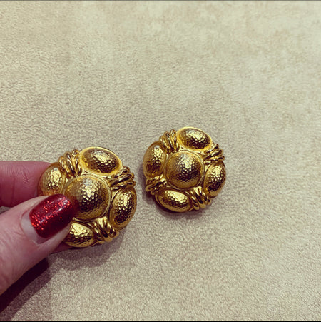 Christian Dior Gold Clip On Earrings 001 - The Hirst Collection