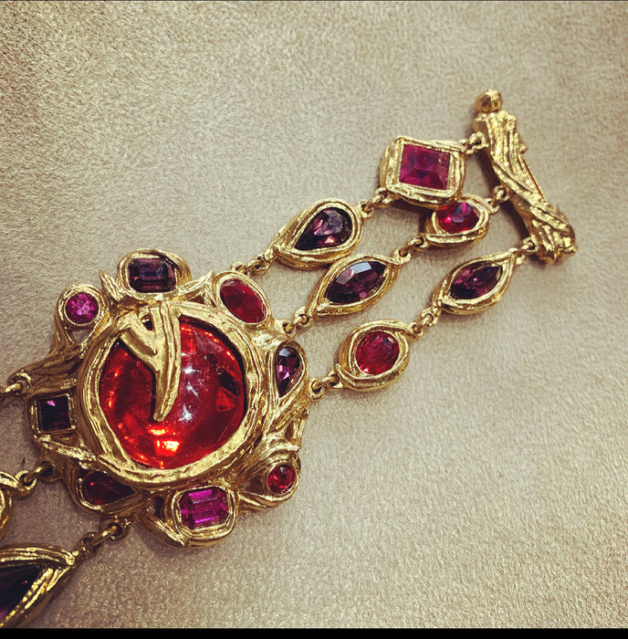 Yves Saint Laurent Red and Pink Statement bracelet - The Hirst Collection