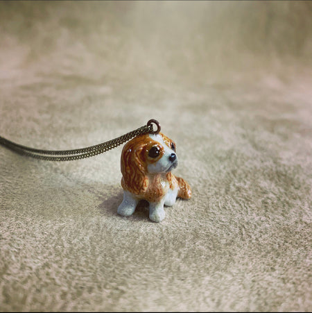 Brown King Charles Spaniel dog Pendant by And Mary - The Hirst Collection