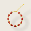 Strawberry Bracelet by Bill Skinner Red Enamel Gold Fruits - The Hirst Collection