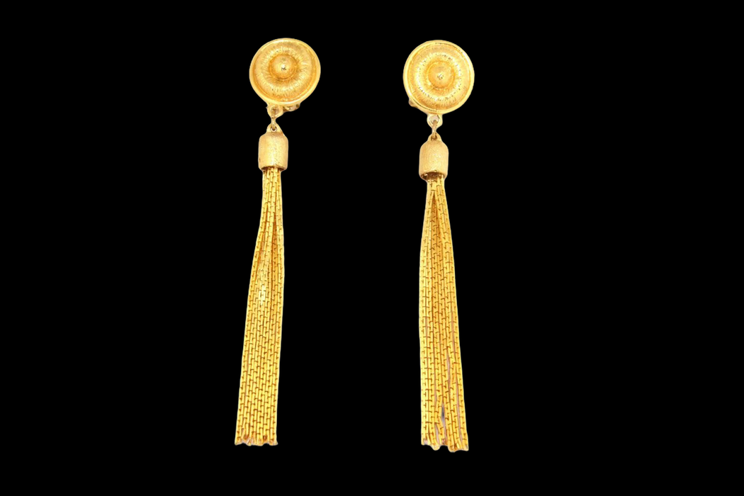Gold Tassell Earrings Chandelier - The Hirst Collection