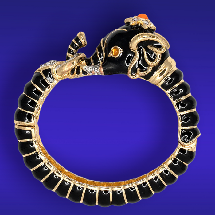 Kenneth Jay Lane Black Elephant Bracelet