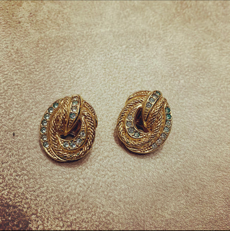 Dior clip in gold crystal earrings 005 - The Hirst Collection