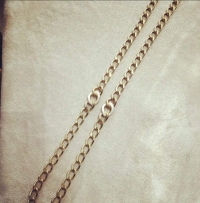 Christian Dior gold Long Chain with white and black - The Hirst Collection