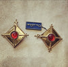 Red square clip on earrings by Oscar de la Renta - The Hirst Collection