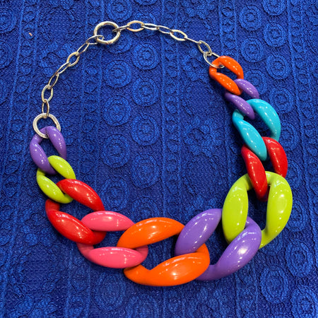 Multi coloured Acrylic chain necklace - The Hirst Collection