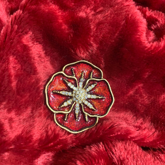 Enamel poppy brooch - The Hirst Collection