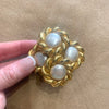 Jacky De G Chunky Vintage Rope trimmed Pearl Brooch - The Hirst Collection