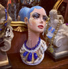 Lapis Blue Necklace Statement Feathers - The Hirst Collection