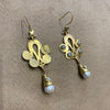 Etruscan style pearl gold drop earrings - The Hirst Collection