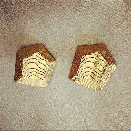 Yves Saint Laurent Gold Pentagon Clip On earrings - The Hirst Collection